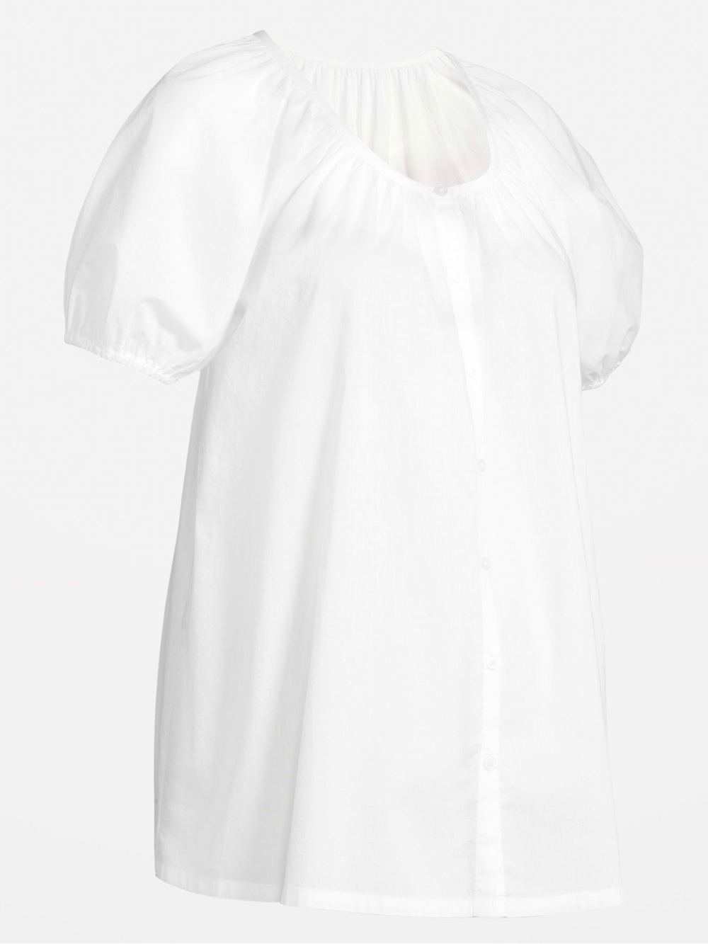 White Puff Sleeve Maternity Top
